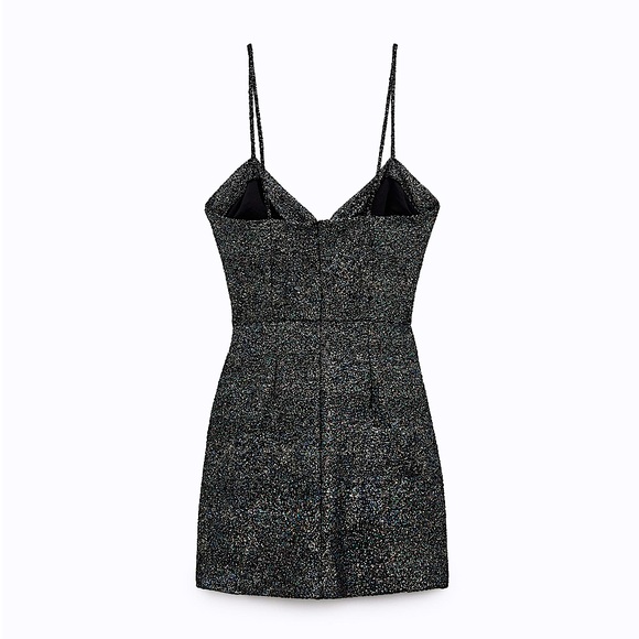 ZARA Metallic Cut Out Dress - Picture 7 of 10